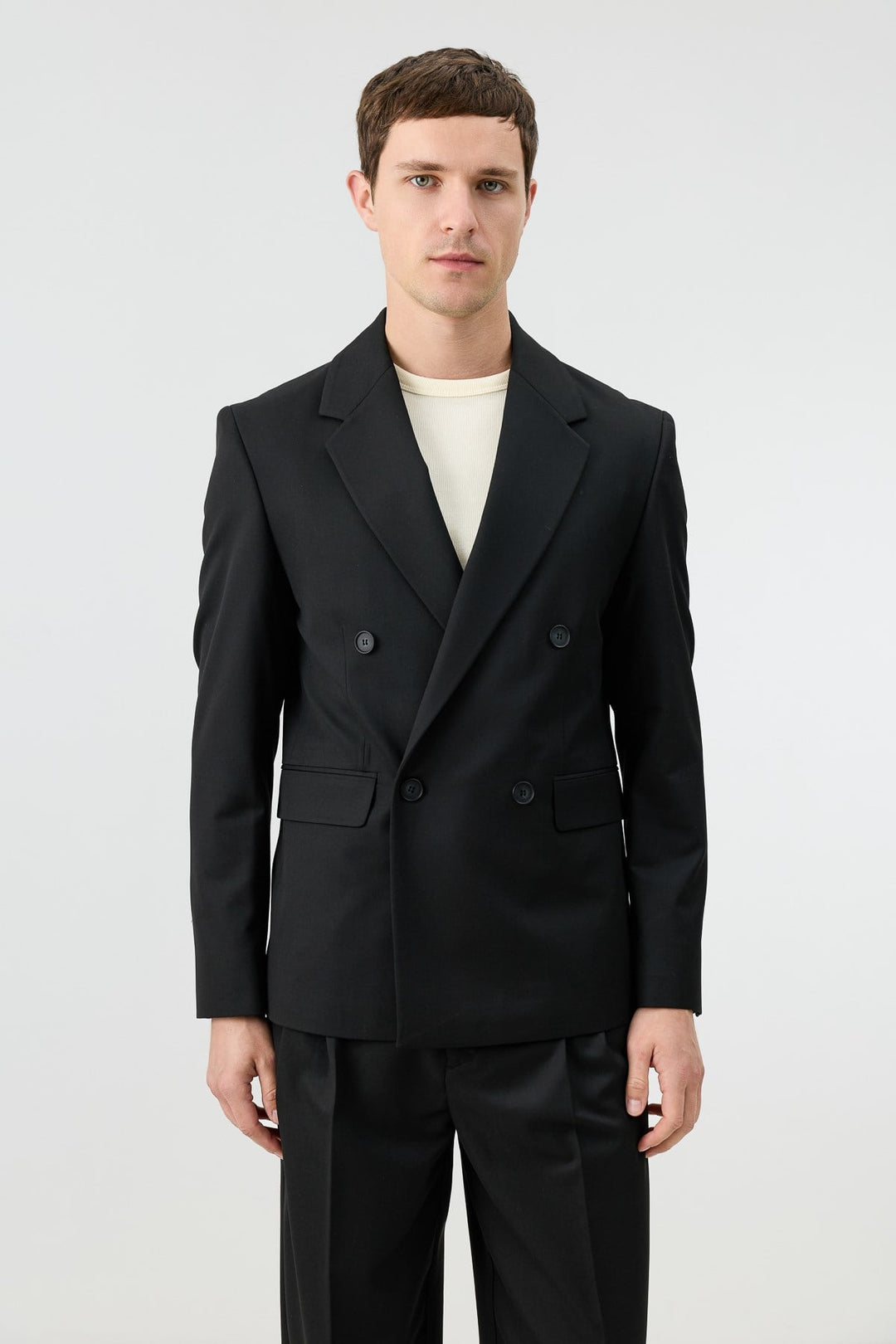 ANT Antioch Siyah Relaxed Kruvaze Erkek Blazer Ceket - Neumünster