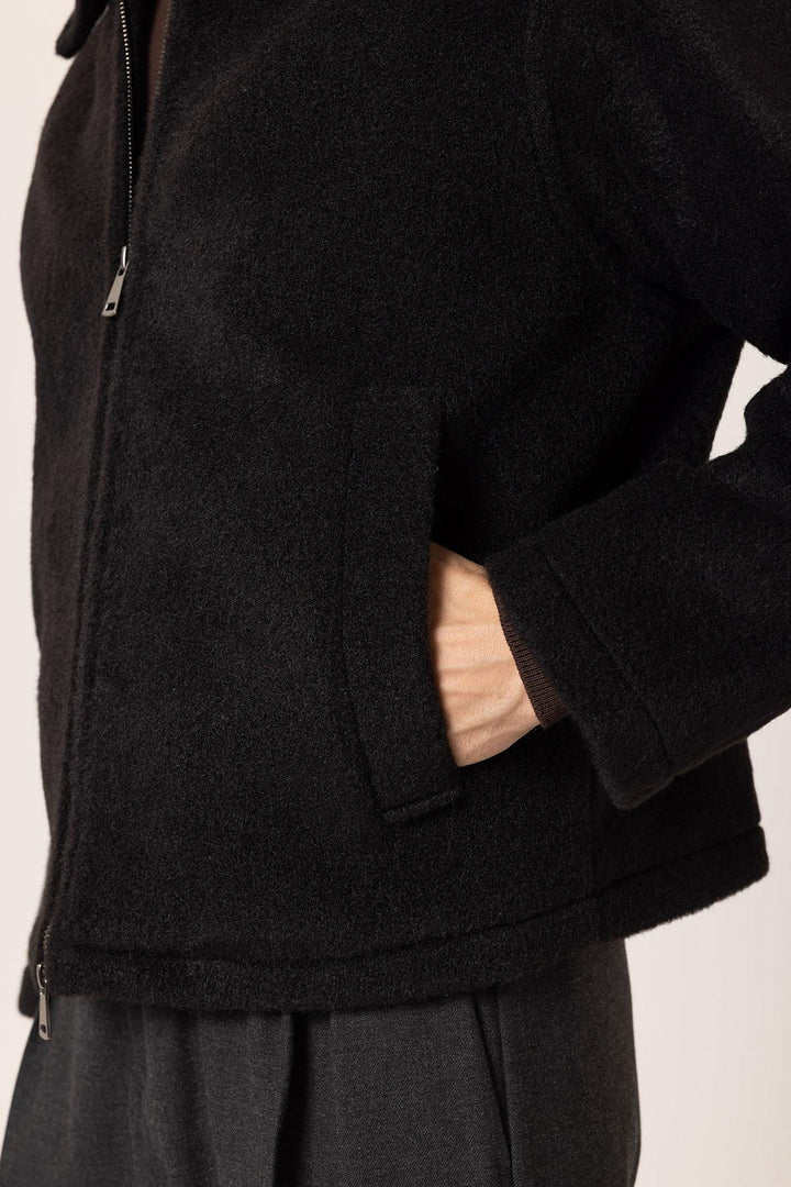 ANT Antioch Black Relaxed Soft Textured Men's Coat - Teoloyucan