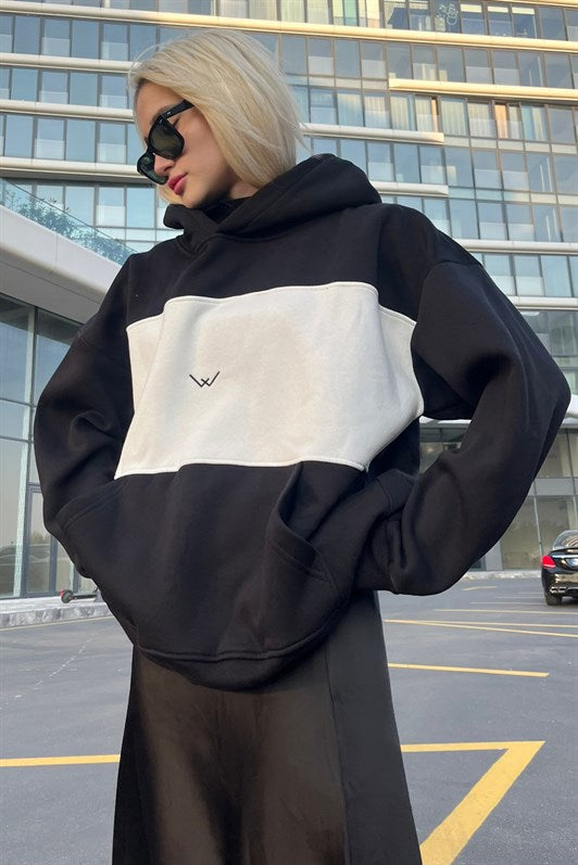 MDX Black Color Blocked Sherpa Sweatshirt MG1544 - Pisa