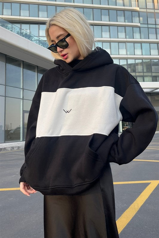 MDX Black Color Blocked Sherpa Sweatshirt MG1544 - Pisa