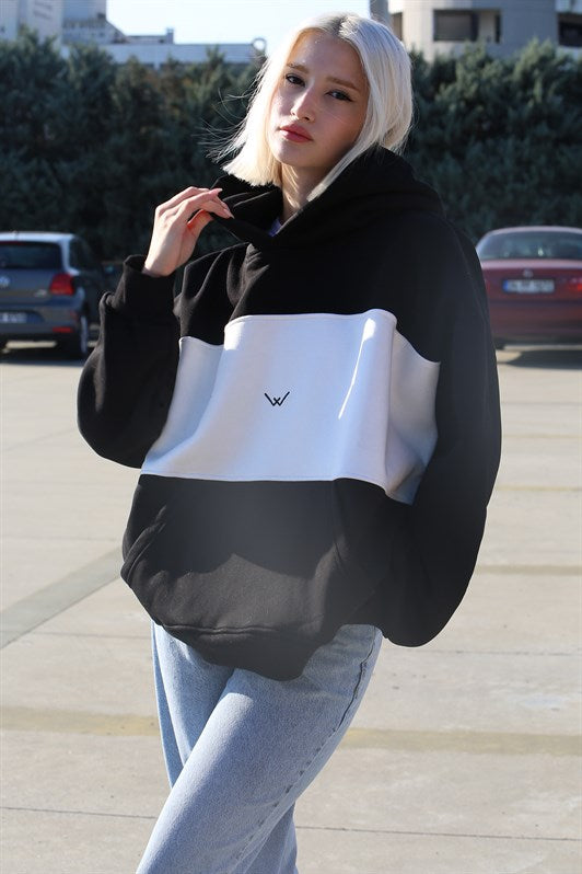 MDX Black Color Blocked Sherpa Sweatshirt MG1544 - Pisa
