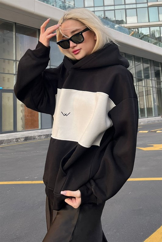 MDX Black Color Blocked Sherpa Sweatshirt MG1544 - Pisa