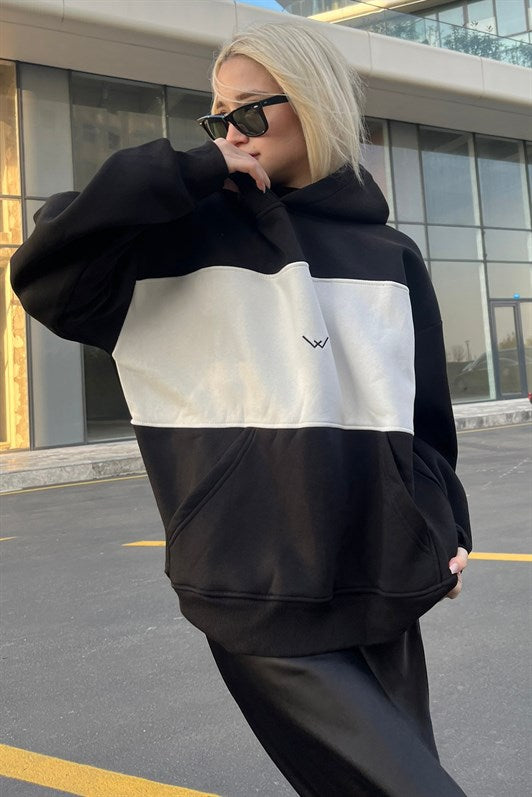 MDX Black Color Blocked Sherpa Sweatshirt MG1544 - Pisa