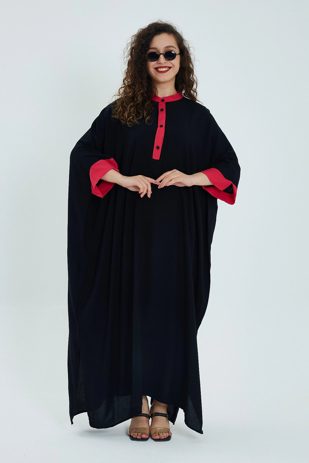 Maxi Boy Black Color Block Long Loose Knit Dress BCVL-24949 - Warner Robins
