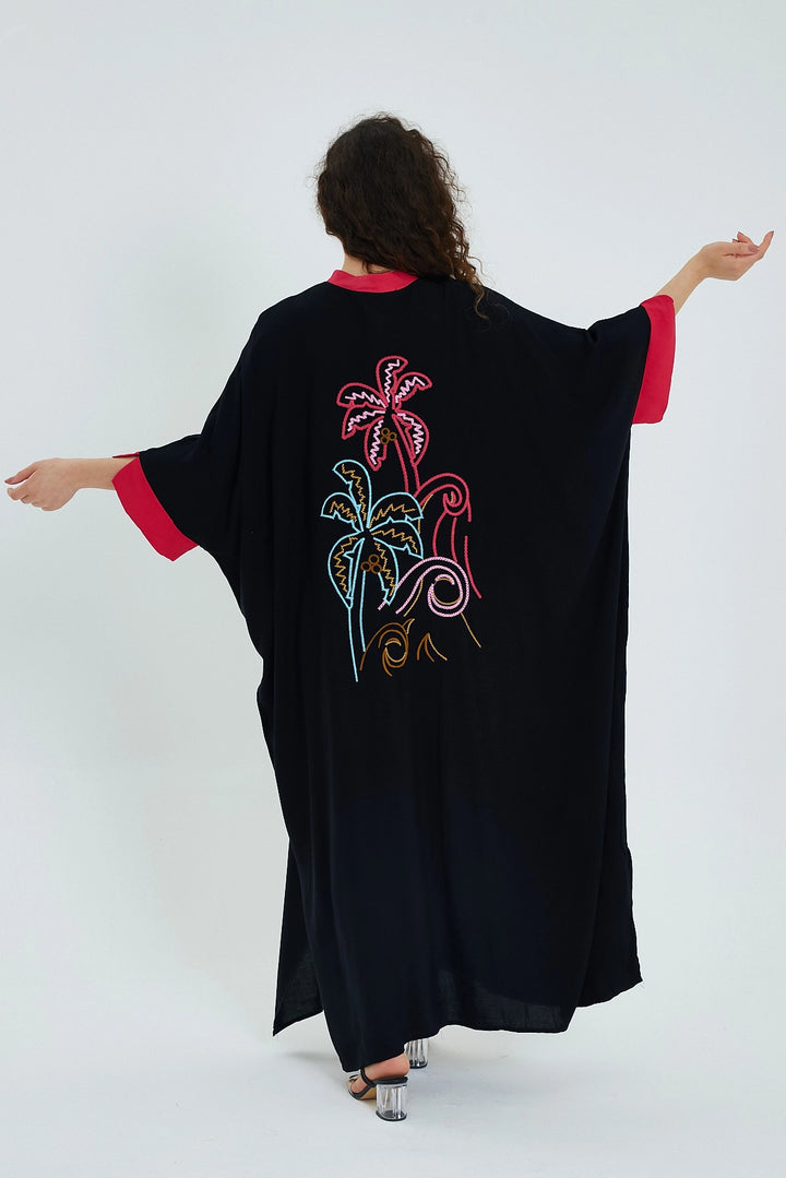 Maxi Boy Black Color Block Long Loose Knit Dress BCVL-24949 - Warner Robins