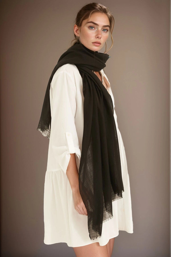 Black Colored Scarf BCNSV-2513333 - Courbevoic