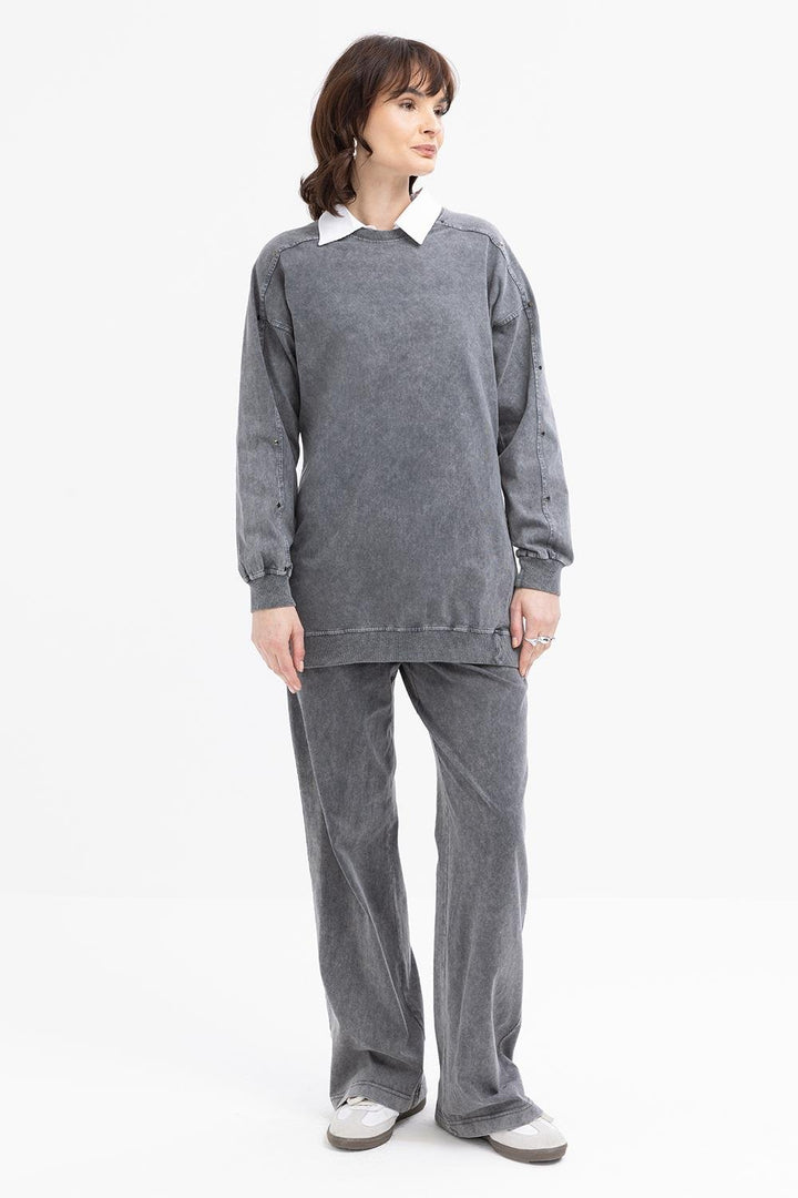 TLD Women Allday Black Suit with Ribbed Pants - Aurich
