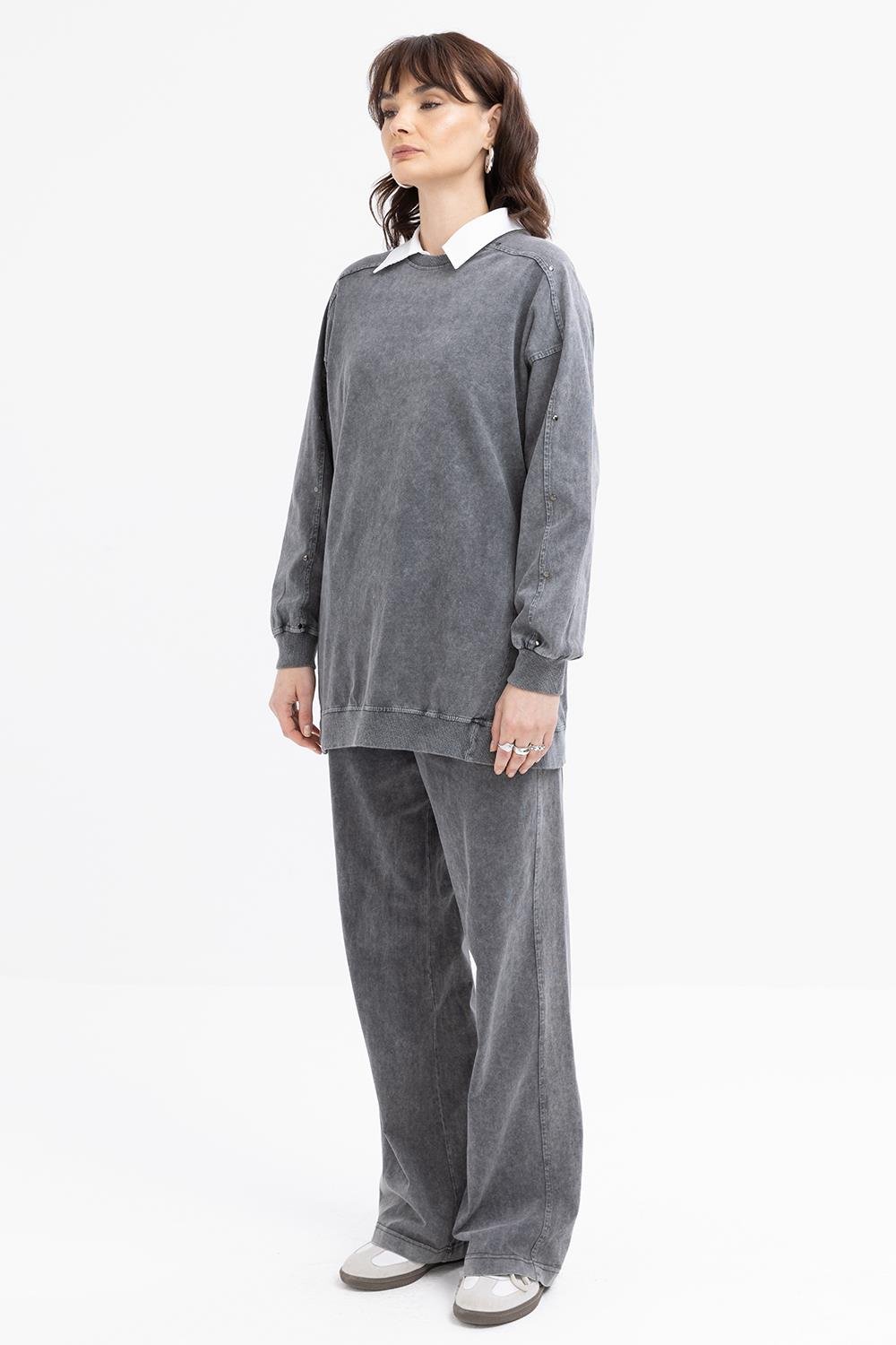 TLD Women Allday Black Suit with Ribbed Pants - Aurich