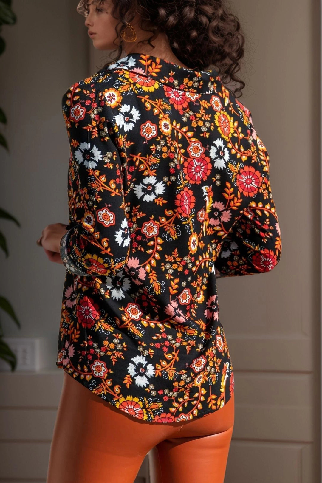 Black Yellow Long Sleeve Buttoned Oversized Shirt BCBSK-25700-2711 - Shrewsbury