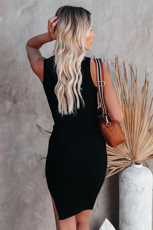 MDX Black Sleeveless Mini Basic Dress MG1727 - Canterbury