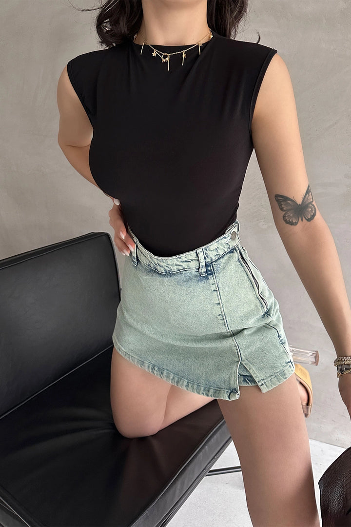 Black Backless Buzzy Blouse BCDF-252162 - Freehold
