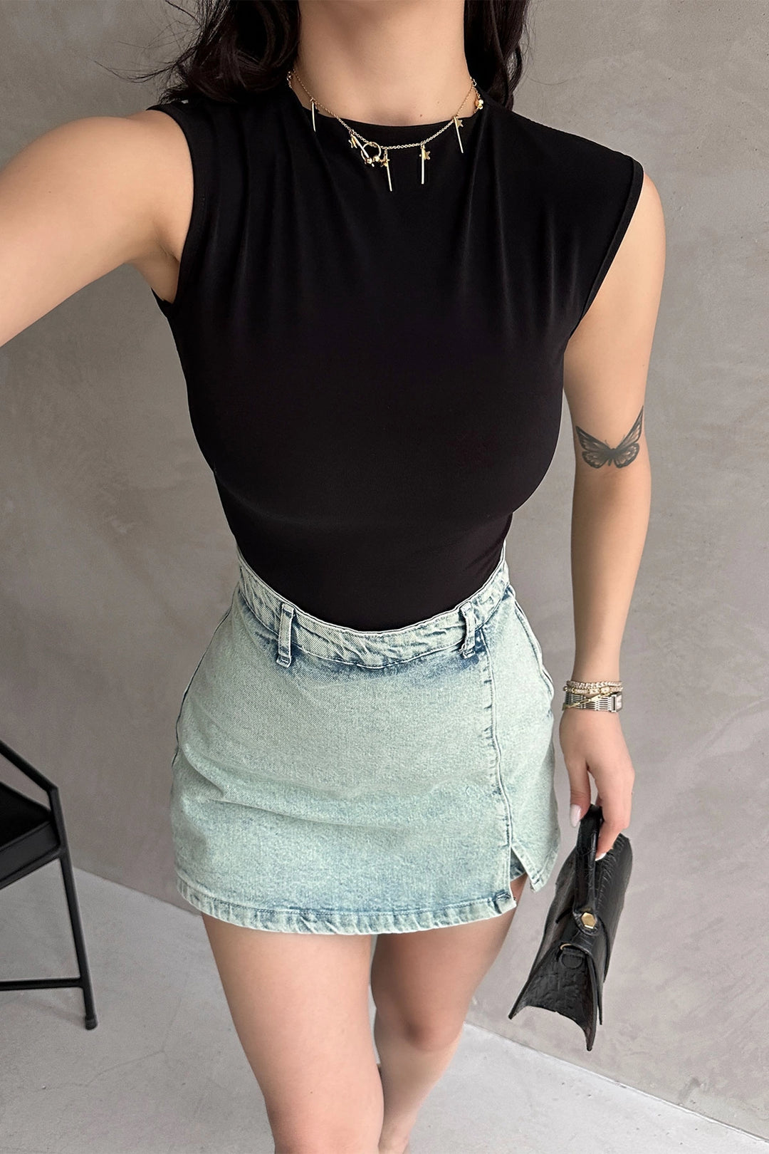 Black Backless Buzzy Blouse BCDF-252162 - Freehold