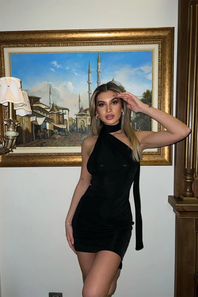 EYY Women Black Back Detail Mini Dress - Pinneberg