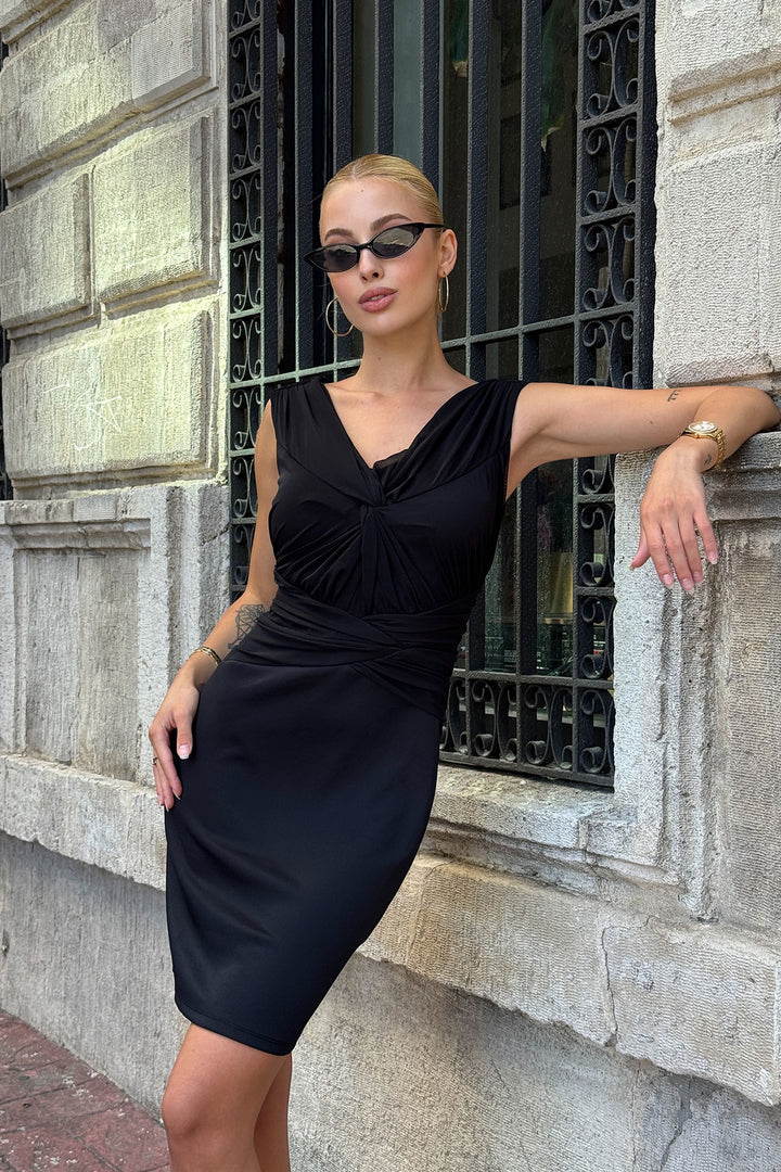 Black Black Tulle Boat Neck Shoulder Waist Sitting Curve Night Elegant Evening Dress BCPK-25MMYG1351 - Oro Valley