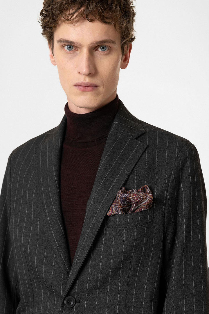 ANT Antioch Black Slim Fit Striped Men's Blazer Jacket - University City