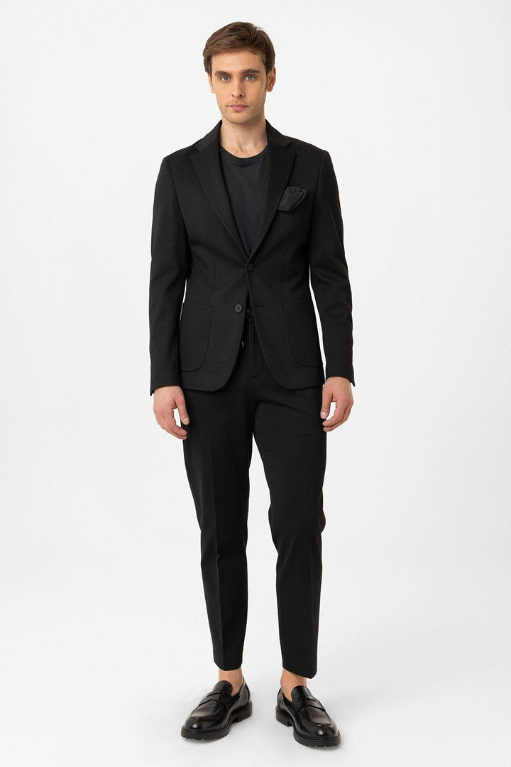 ANT Antioch Black Slim Fit Comfort Men's Suit - Madison