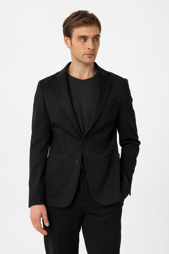 ANT Antioch Black Slim Fit Comfort Men's Suit - Madison