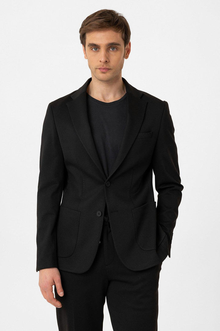 ANT Antioch Black Slim Fit Comfort Men's Suit - Madison