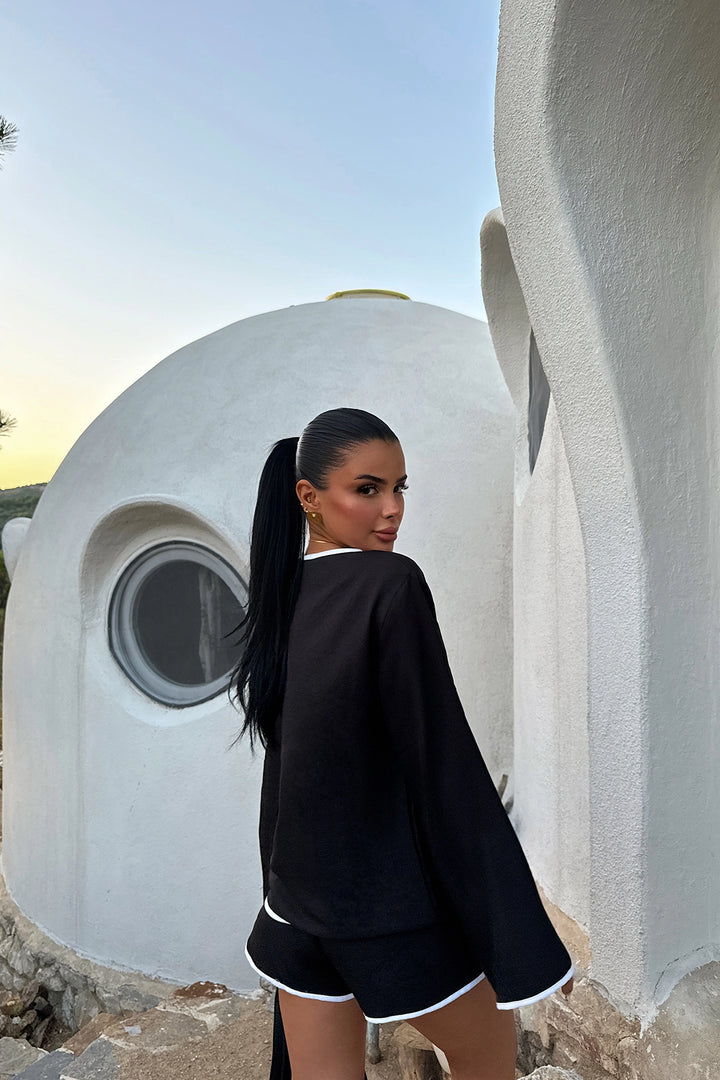 بدلة كتان سوداء للنساء من EYY - بواي
