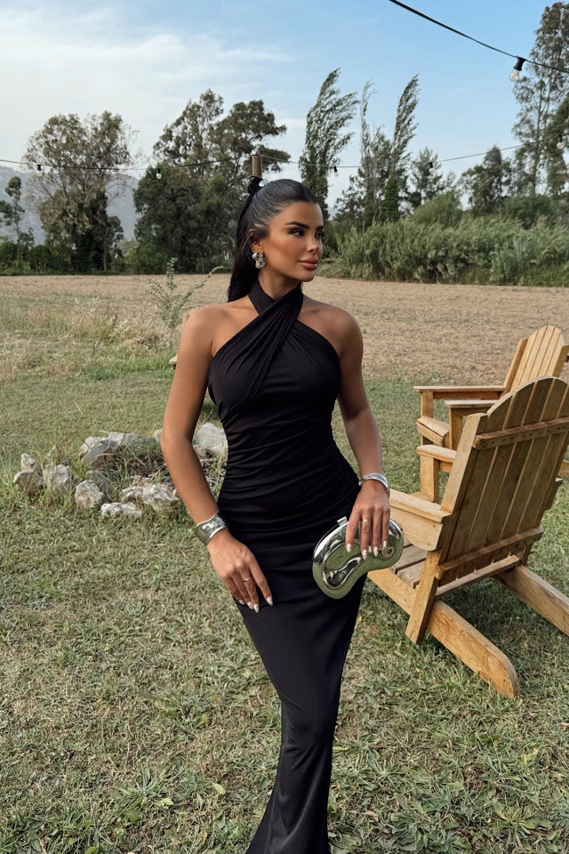 EYY Women Black Strapless Dress - Pokrov