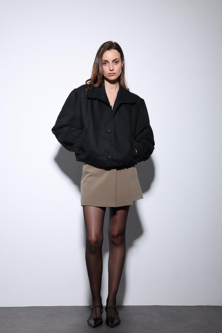 ANT Antioch Black Suede-Look Bomber Women's Jacket - Dovzhansk