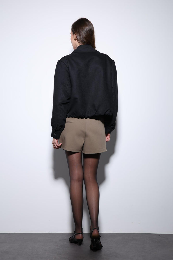 ANT Antioch Black Suede-Look Bomber Women's Jacket - Dovzhansk