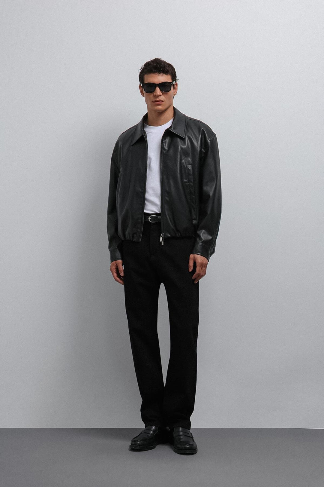 ANT Antioch Black Faux Leather Bomber Men's Jacket - Peachtree City