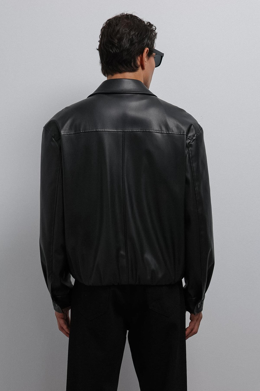 ANT Antioch Black Faux Leather Bomber Men's Jacket - Peachtree City