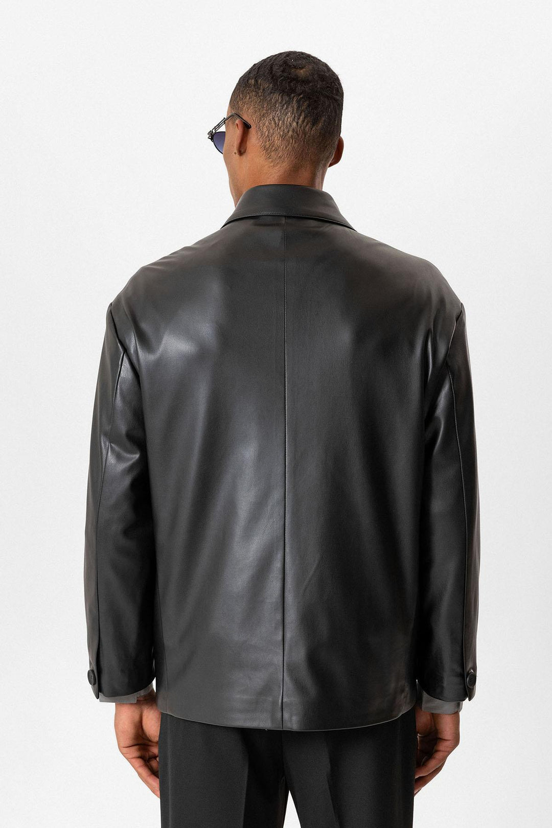 ANT Antioch Black Faux Leather Wrap Men's Jacket - Mesquite