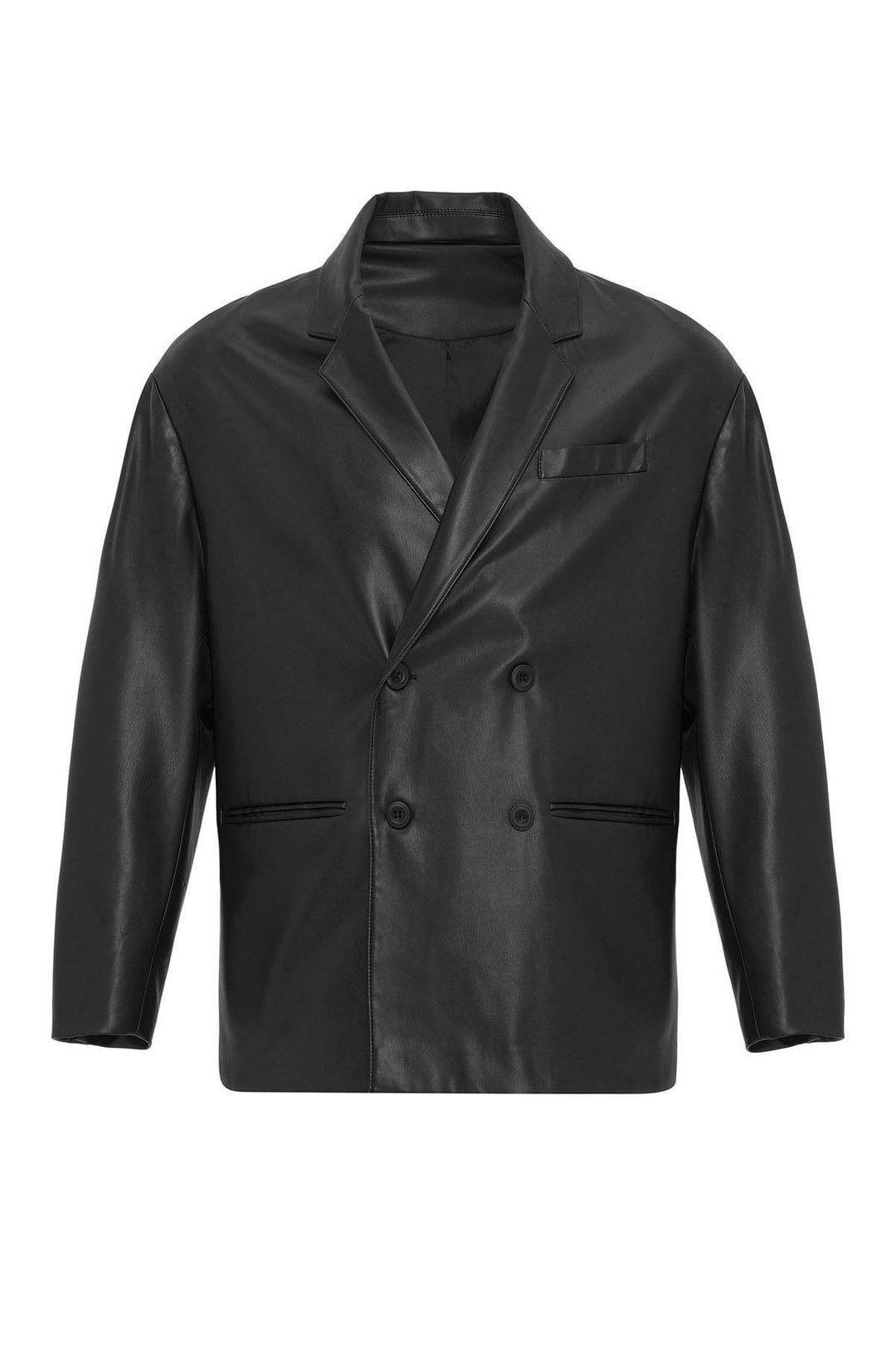 ANT Antioch Black Faux Leather Wrap Men's Jacket - Mesquite