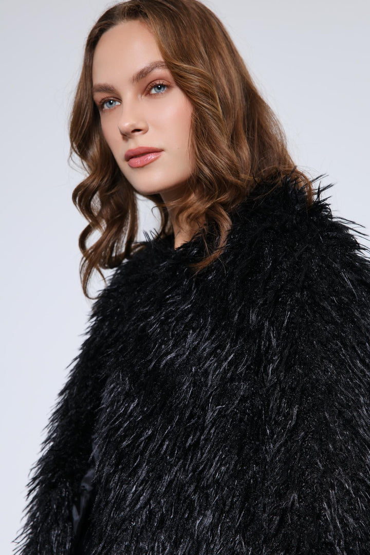 ANT Antioch Black Faux Fur Coat - Corvallis