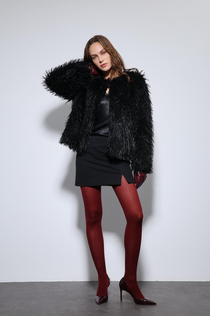 ANT Antioch Black Faux Fur Coat - Corvallis