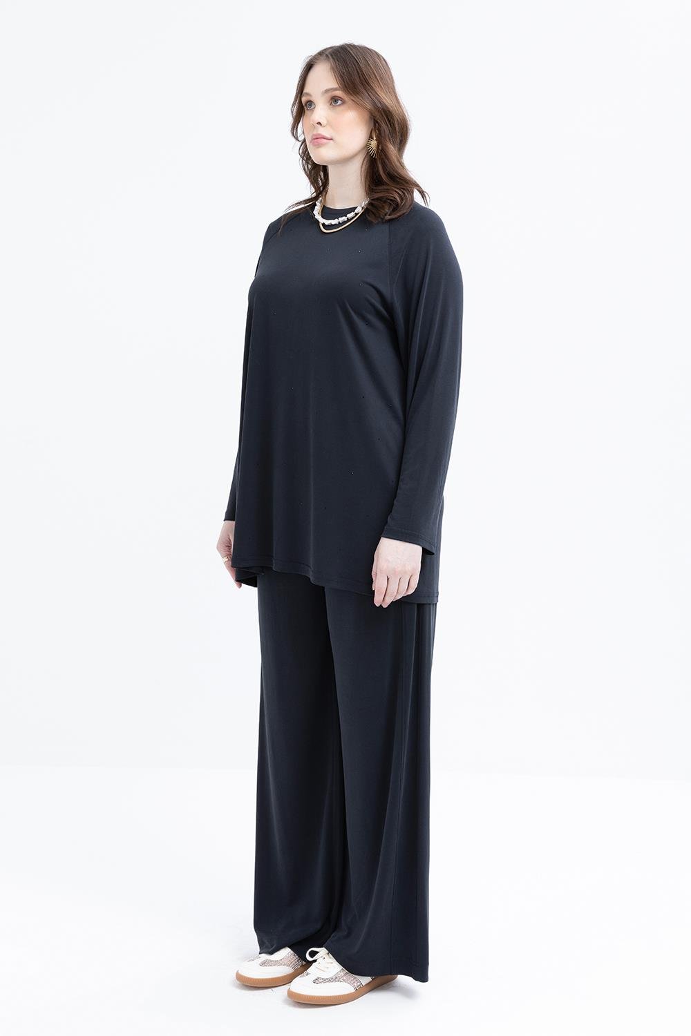 TLD Women Allday Black Stone Printed Lycra Plus Size Tunic - Mönchengladbach