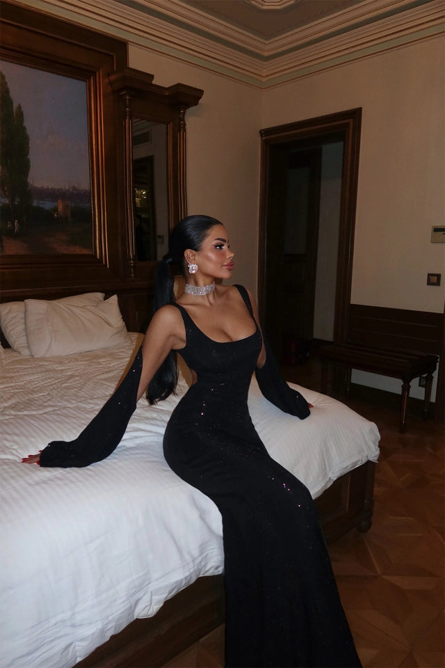 EYY Women Black Stone Long Dress - Hattiesburg