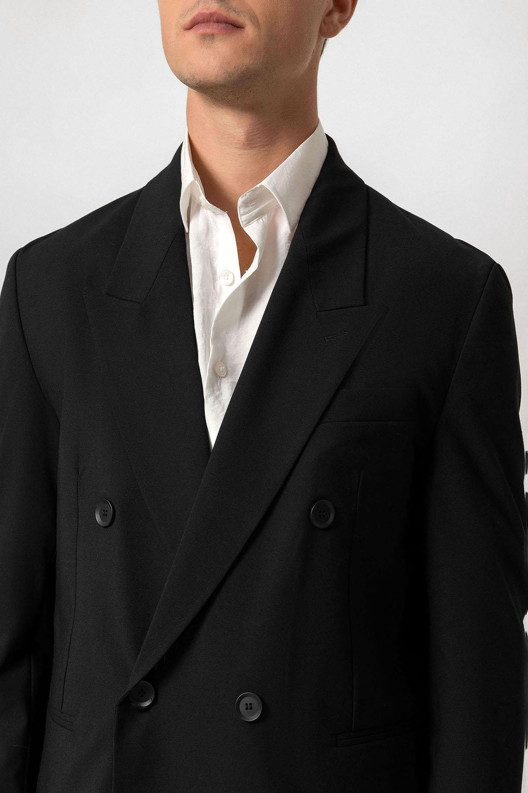 ANT Antioch Black Single Button Double Breasted Men's Blazer Jacket - Avignon