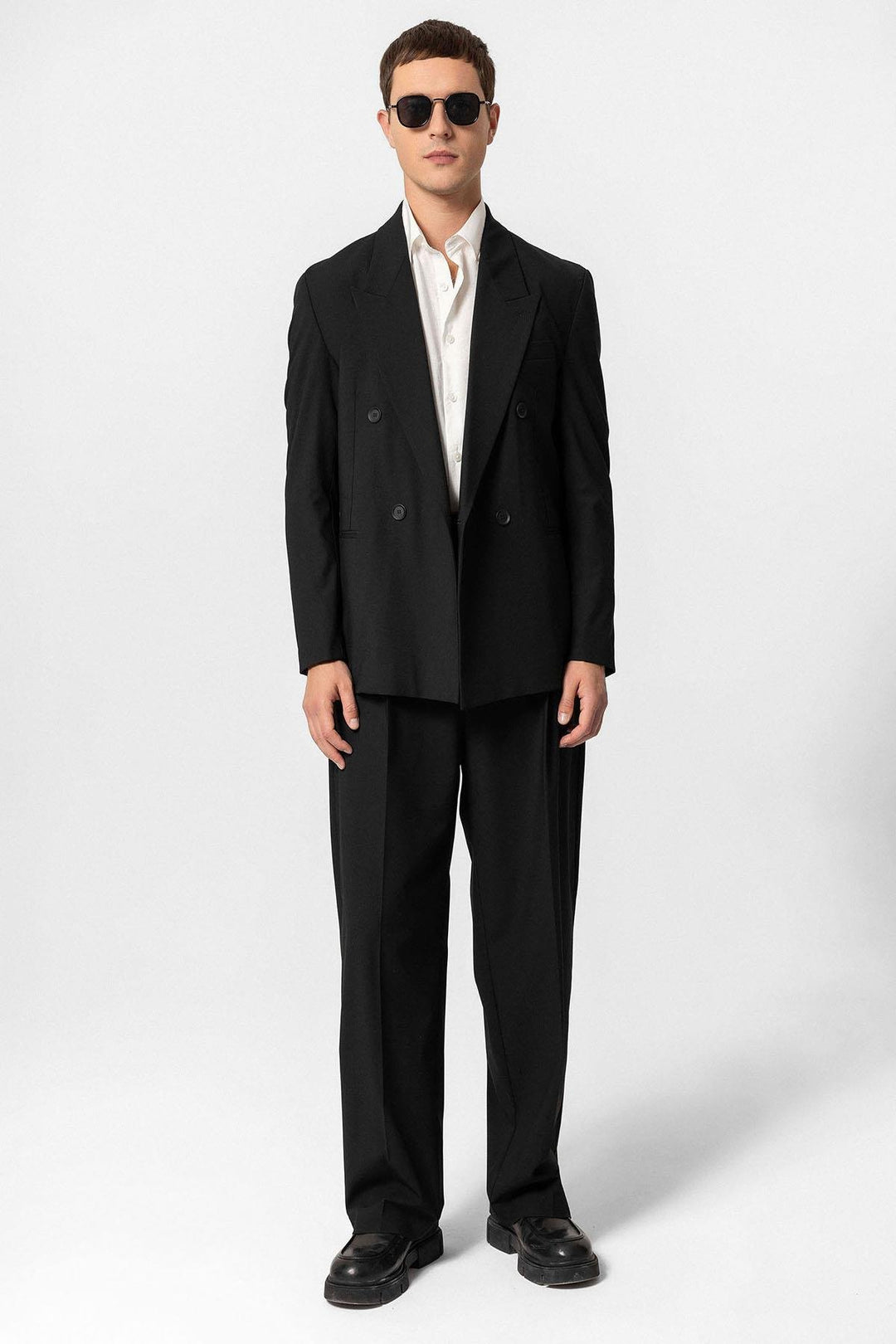 ANT Antioch Black Single Button Double Breasted Men's Blazer Jacket - Avignon