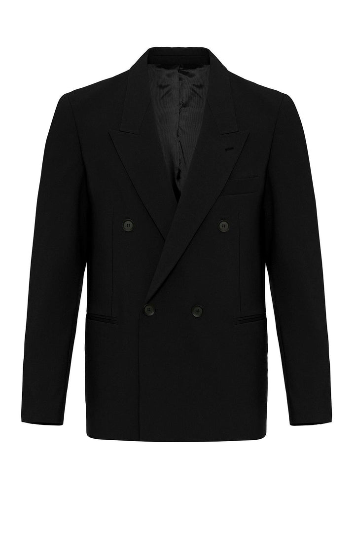 ANT Antioch Black Single Button Double Breasted Men's Blazer Jacket - Avignon