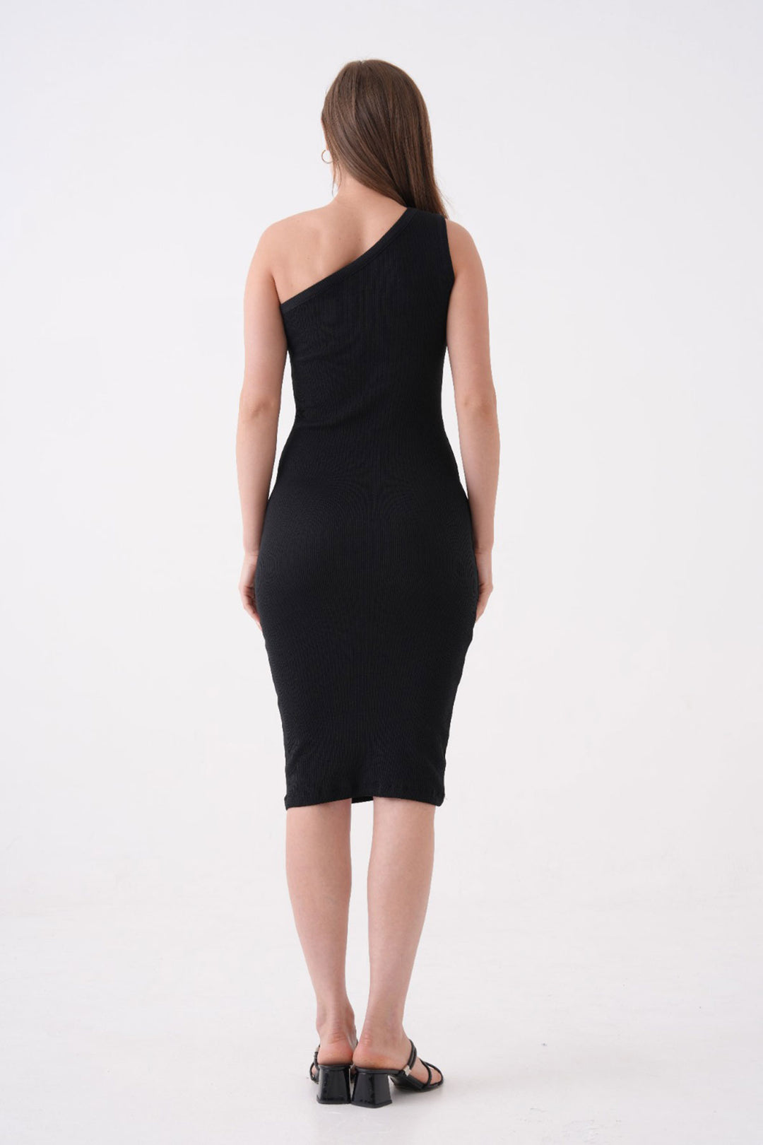 Black Single Shoulder Body Wrapping Knitted Dress BCPK-2510004 BCPK-2510004 - Johns Creek
