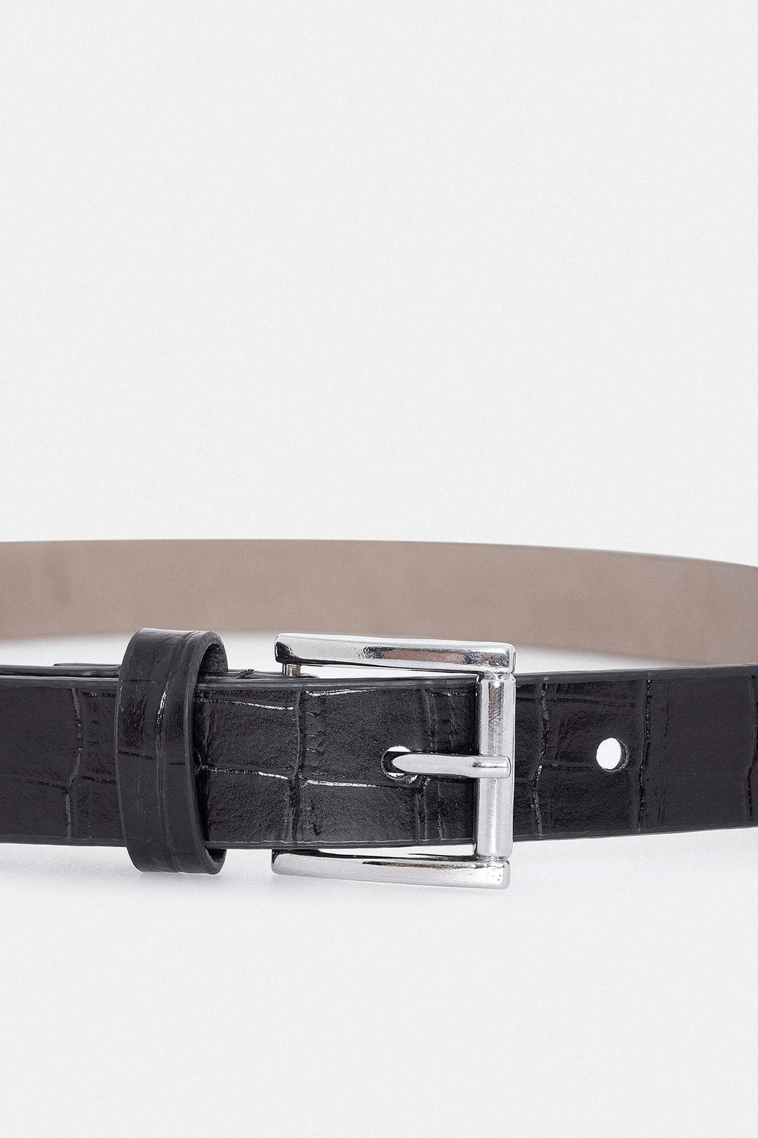 ANT Antioch Black Crocodile Skin Look Women's Belt - Redwood City