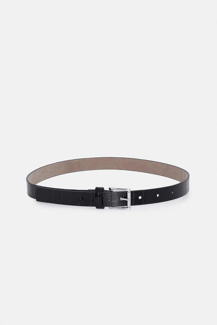 ANT Antioch Black Crocodile Skin Look Women's Belt - Redwood City