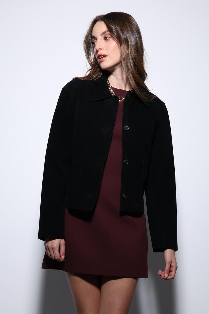ANT Antioch Black Suede Women's Jacket with Baggy Pockets - Cranston