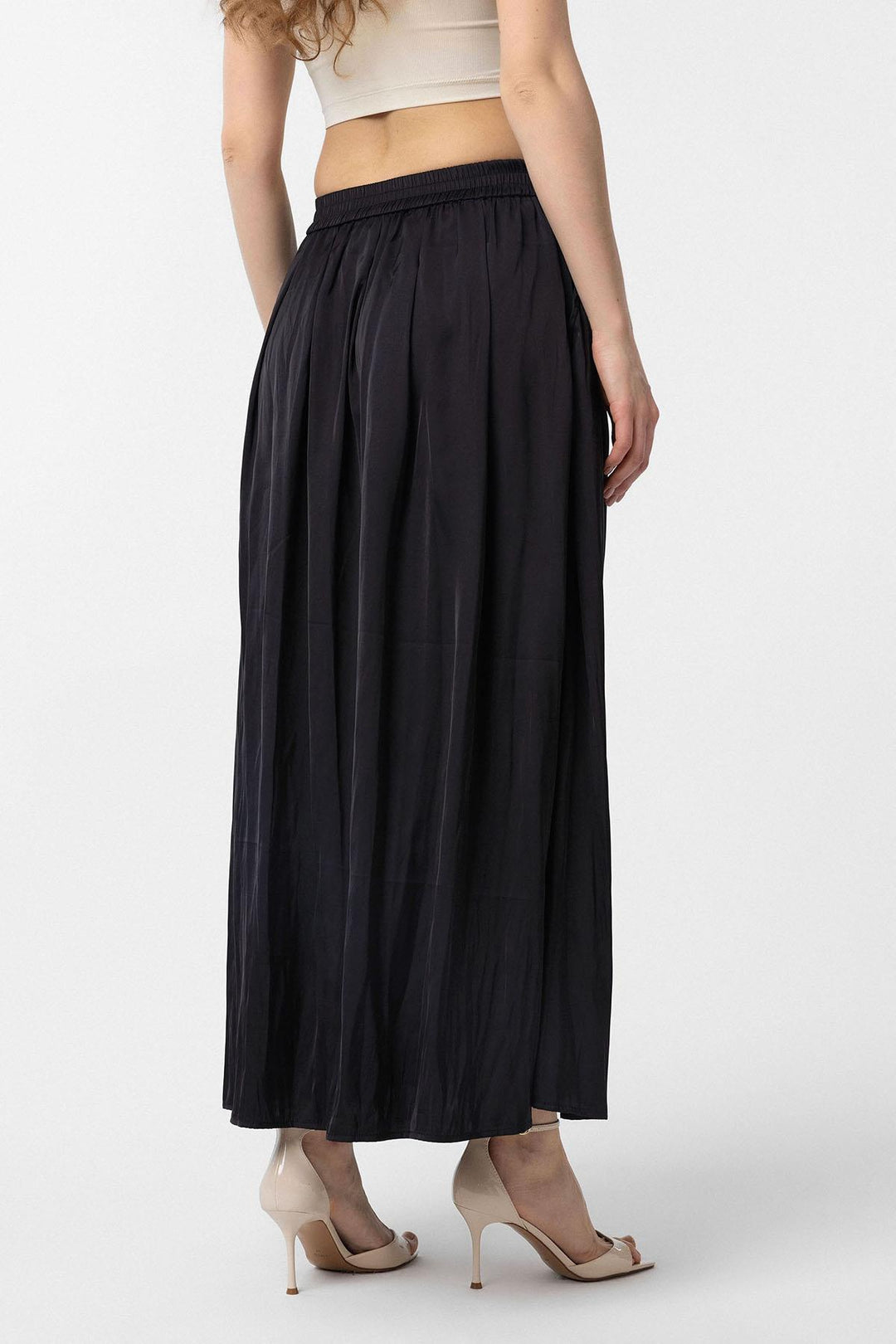 ANT Antioch Black Long Flowy Pleated Women's Skirt - Cuautla