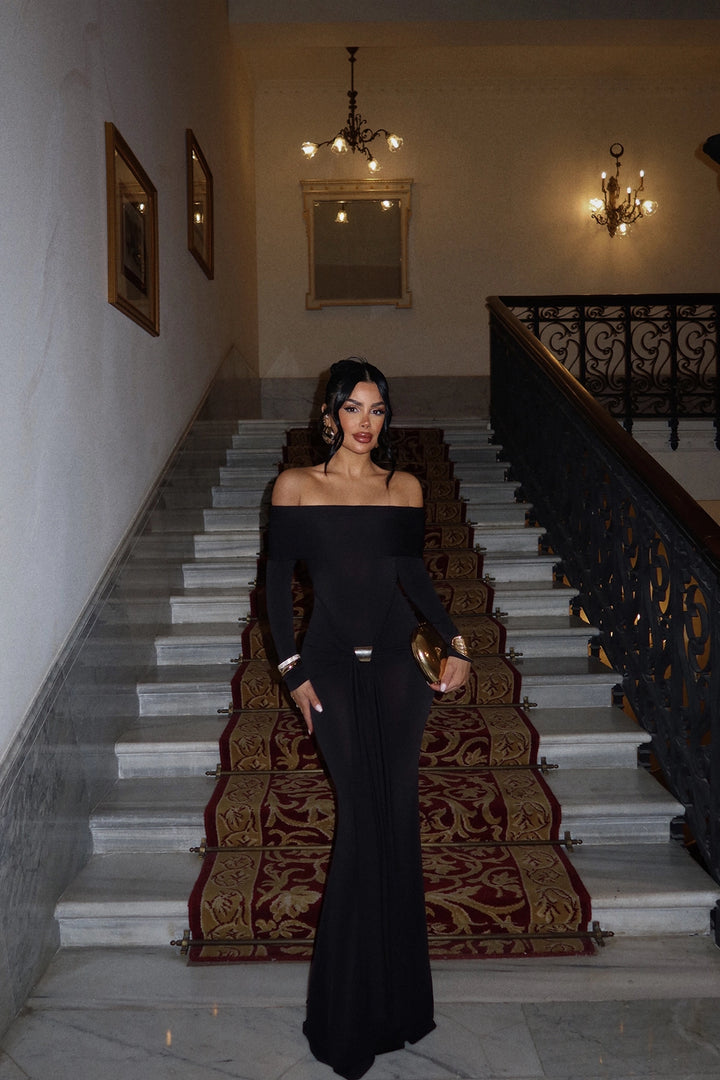 EYY Women Black Long Sleeve Dress - Hamm