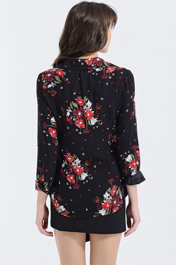 Black Long Sleeve Buttoned Oversized Shirt BCBSK-25700-2711 - Balancán