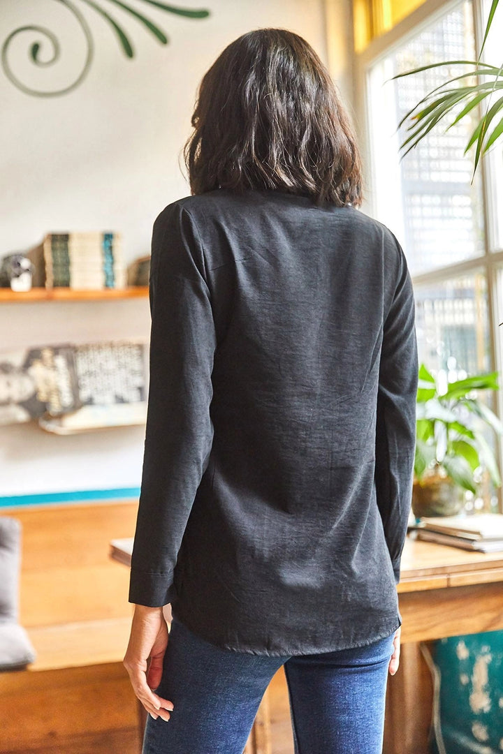 Black Long Sleeve Shirt BCBSK-25700-K7335 - Hermosillo