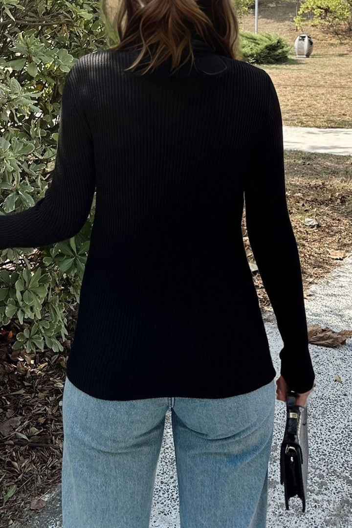 Black V-Neck Sweater BCBSK-25700-K7528 - Yecapixtla