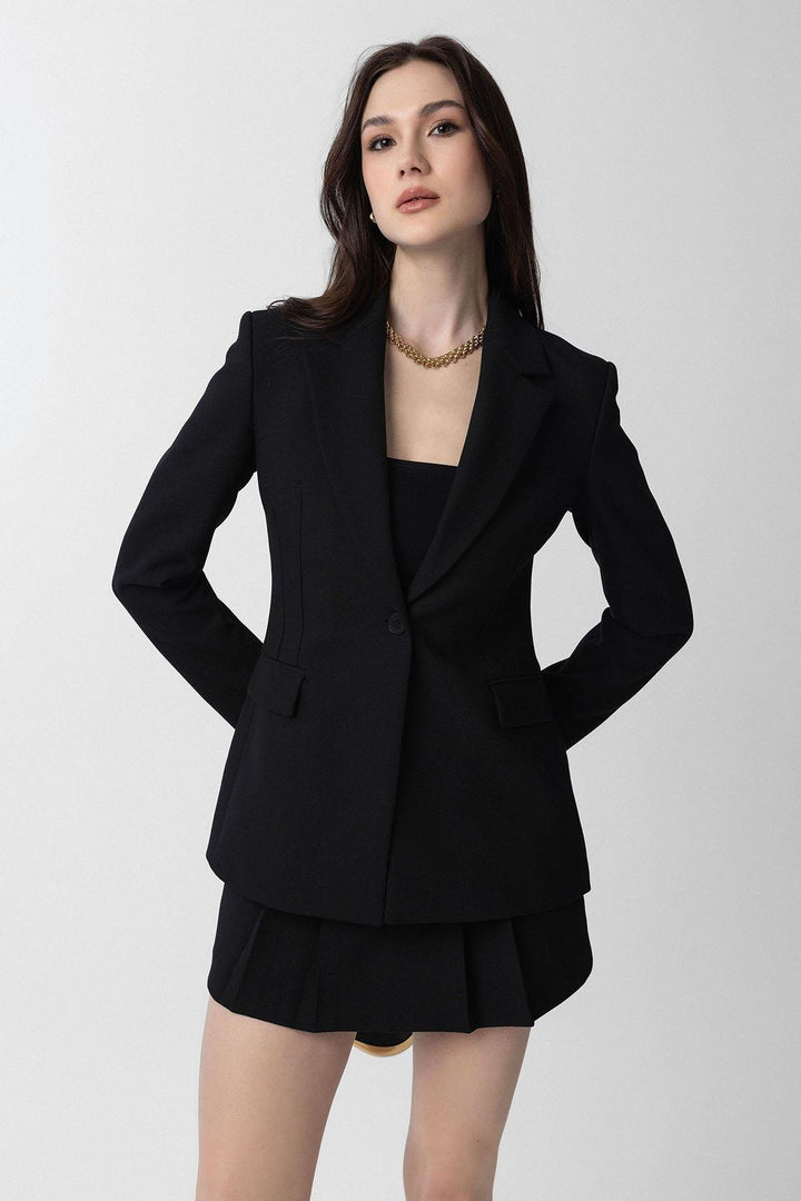 ANT Antioch Black Woman Sitting on Body Blazer Jacket - Tampico
