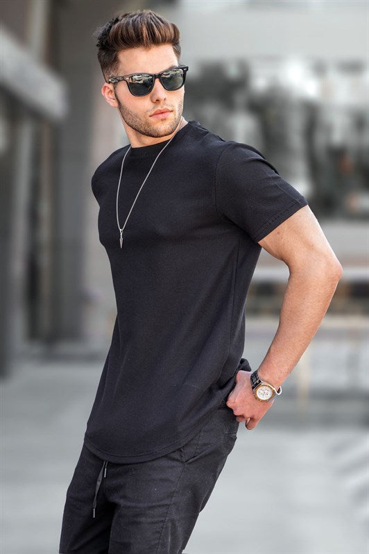MDX Black Waffle Fabric Basic T-shirt 5883 - Milton