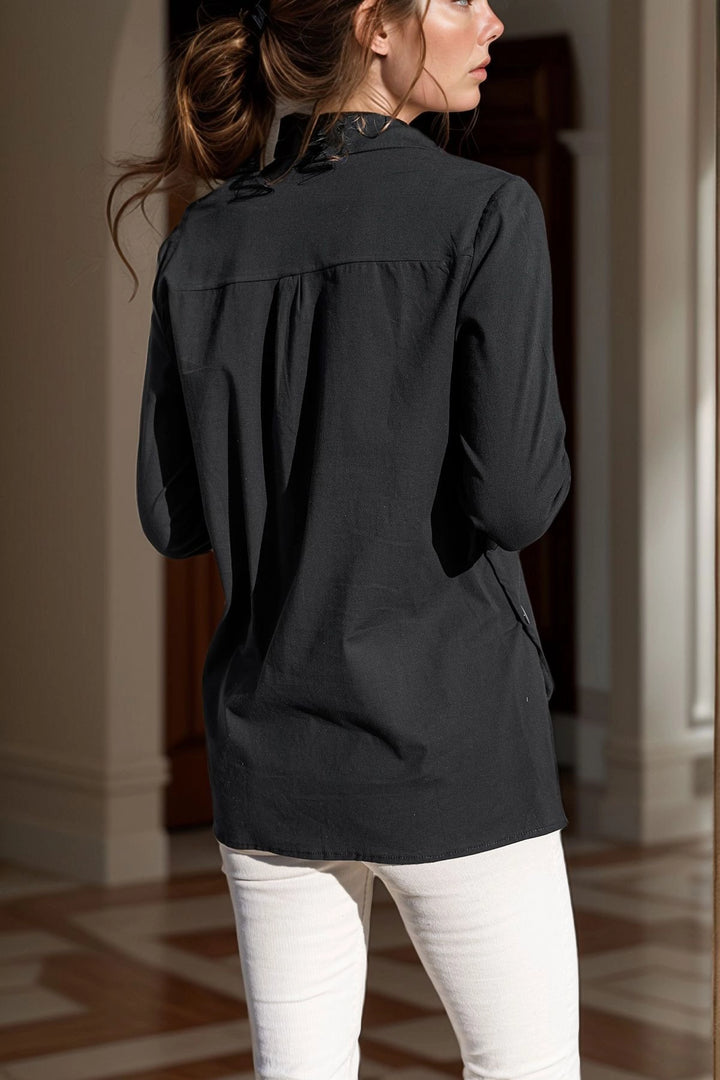 Black Striped Soft Textured Shirt BCBSK-25700-SS22-6435 - Bebington