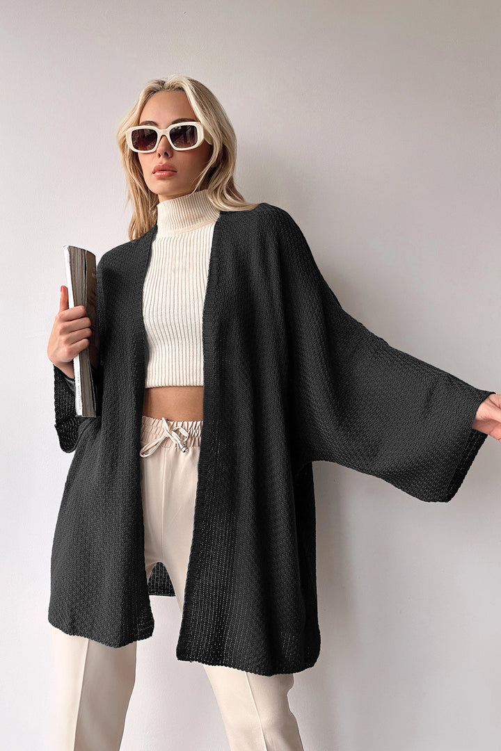Black Bat Sleeve Baggy Knit Cardigan BC231018 - Schiedam